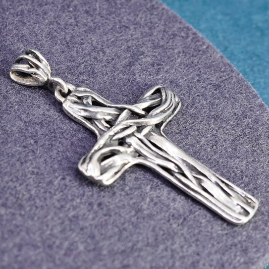 Vintage Paz PZ sterling silver handmade pendant, filigree 925 cross