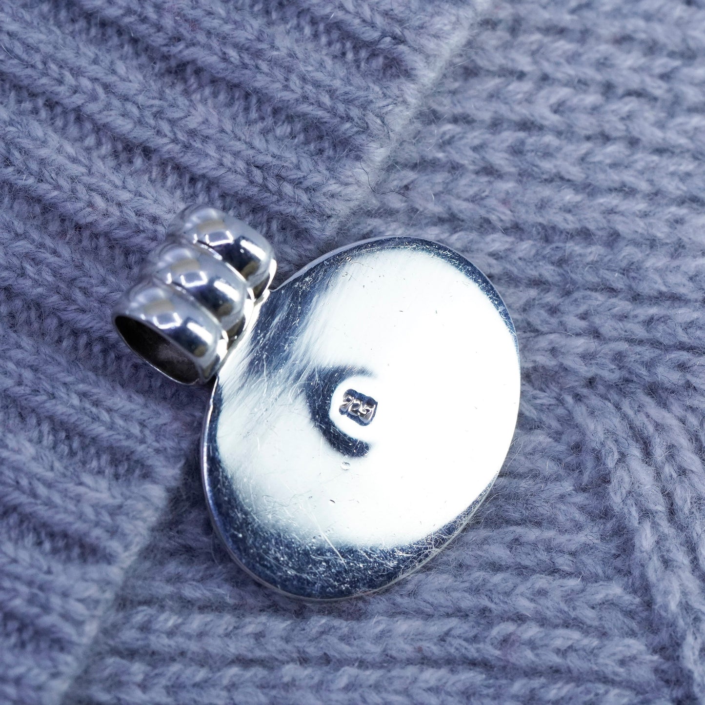 Mexico Sterling 925 silver charm pendant, initial monogram “GVC” with cable