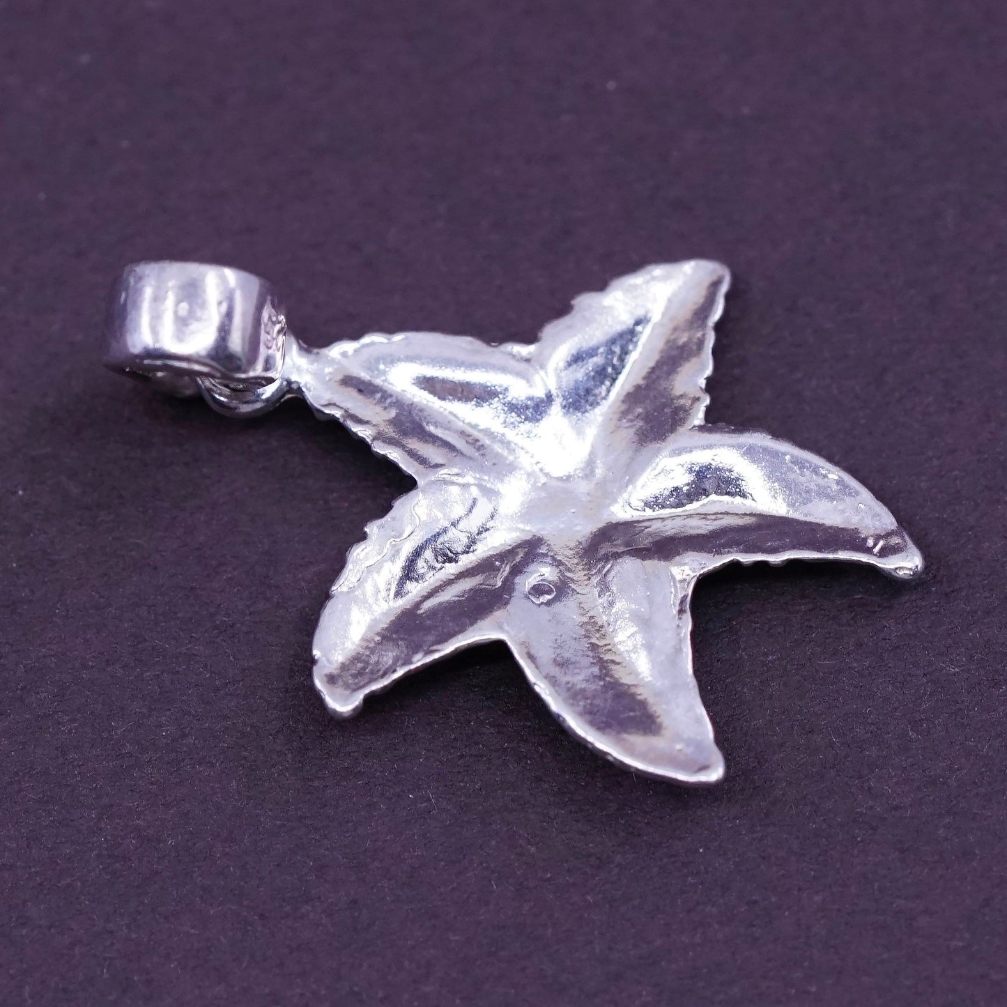 Vintage sterling silver handmade pendant, 925 star, starfish, unique