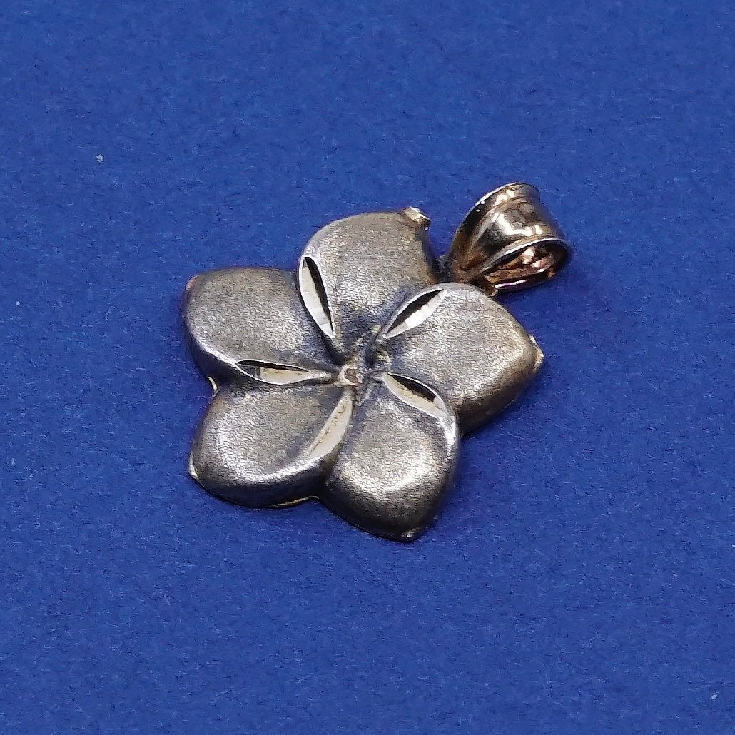 vtg gold over Sterling silver handmade pendant, 925 flower