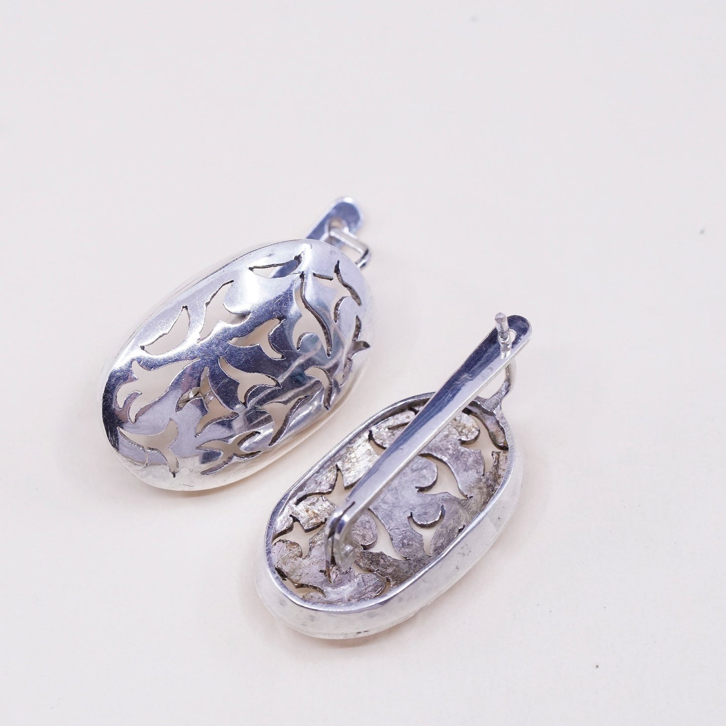 Vintage Sterling silver handmade earrings, 925 filigree studs