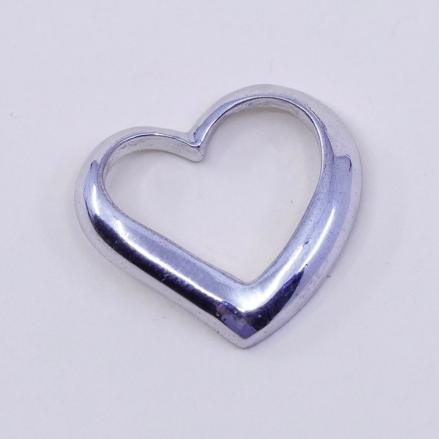 Vintage sterling silver handmade pendant, 925 heart