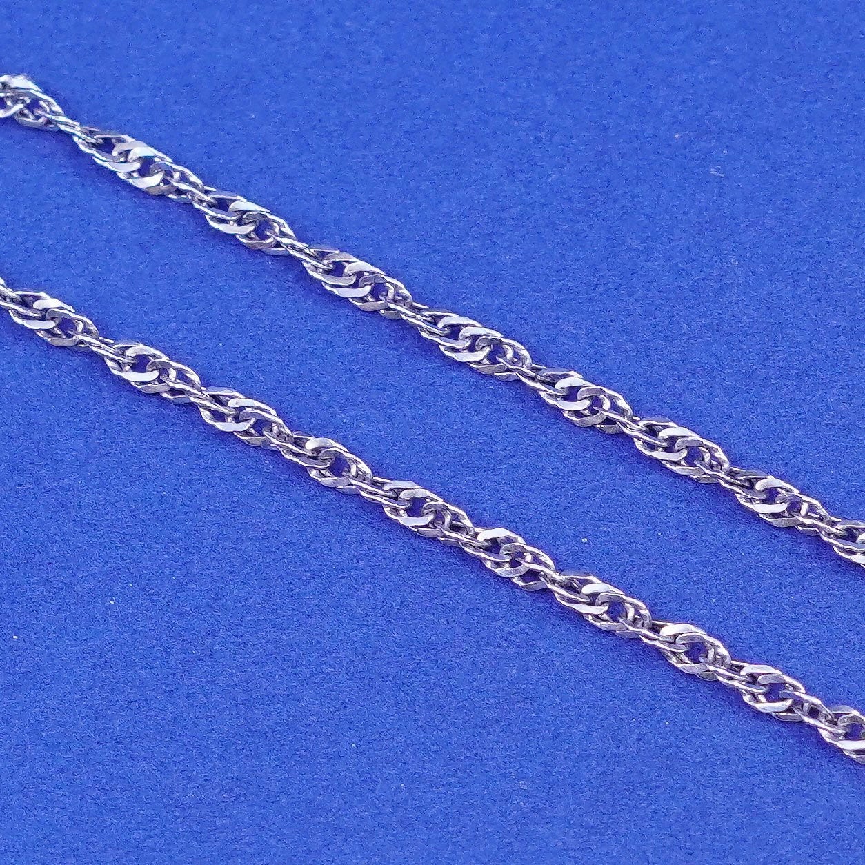 18”, 2mm, Sterling silver handmade necklace, 925 twisted curb link chain