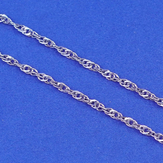 18”, 2mm, Sterling silver handmade necklace, 925 twisted curb link chain