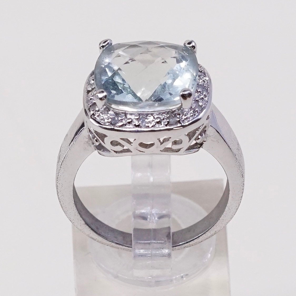 sz 8.25 sterling 925 silver handmade ring prehnite grapestone n genuine diamond