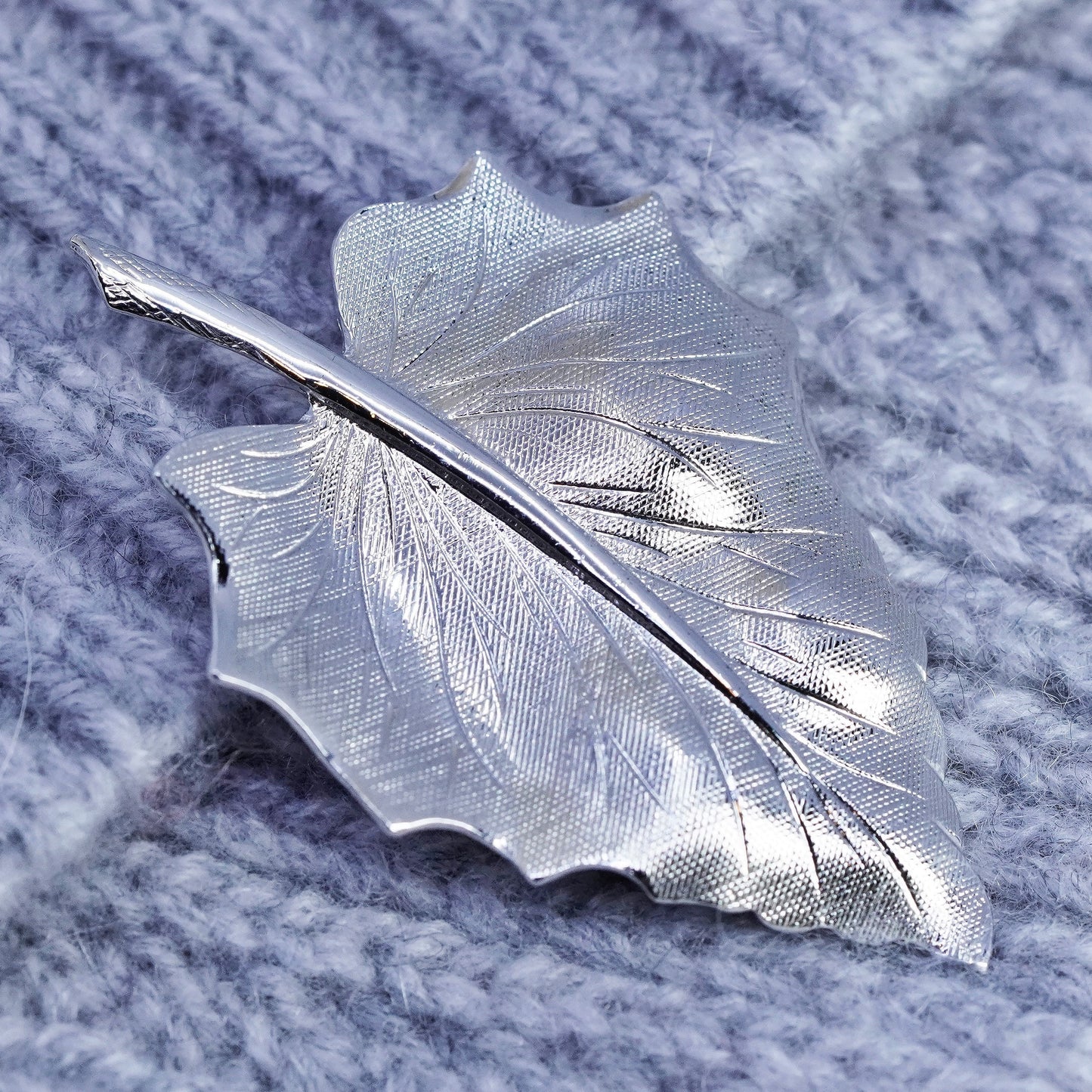 Vintage danecraft sterling silver handmade brooch, 925 maple leaf pin