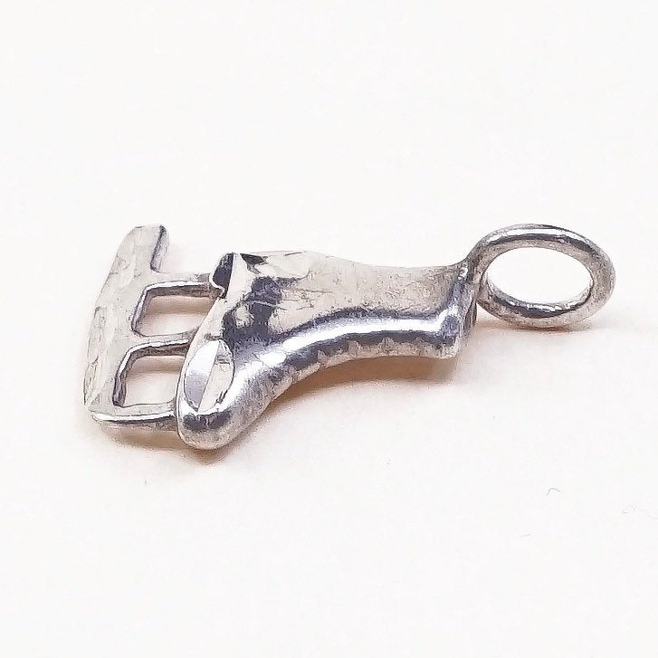 VTG Sterling silver handmade charm, 925 Holland skating shoe pendant