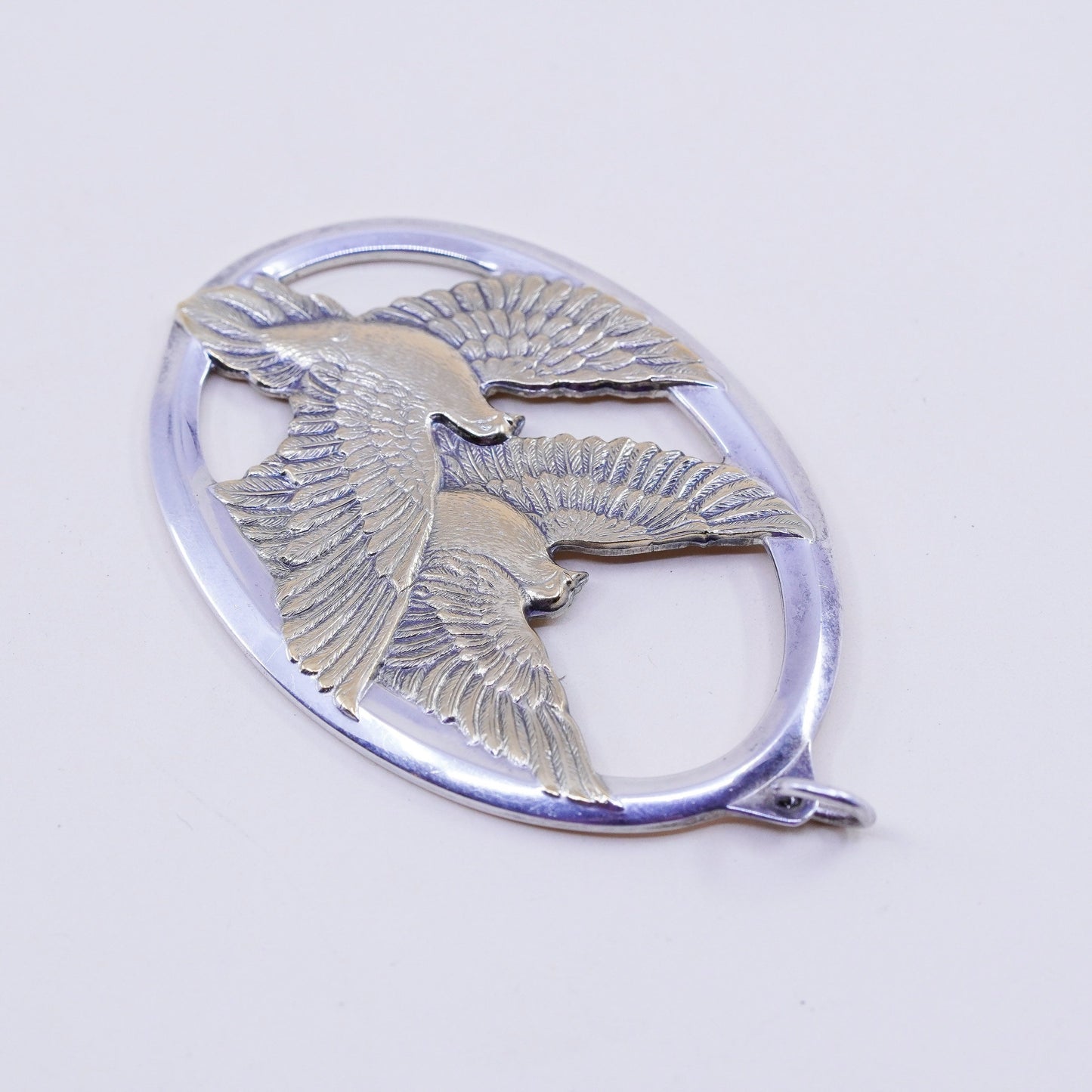 1976 Sterling 925 Silver Wallace Peace on Earth Dove pendant, Ornament Jewelry