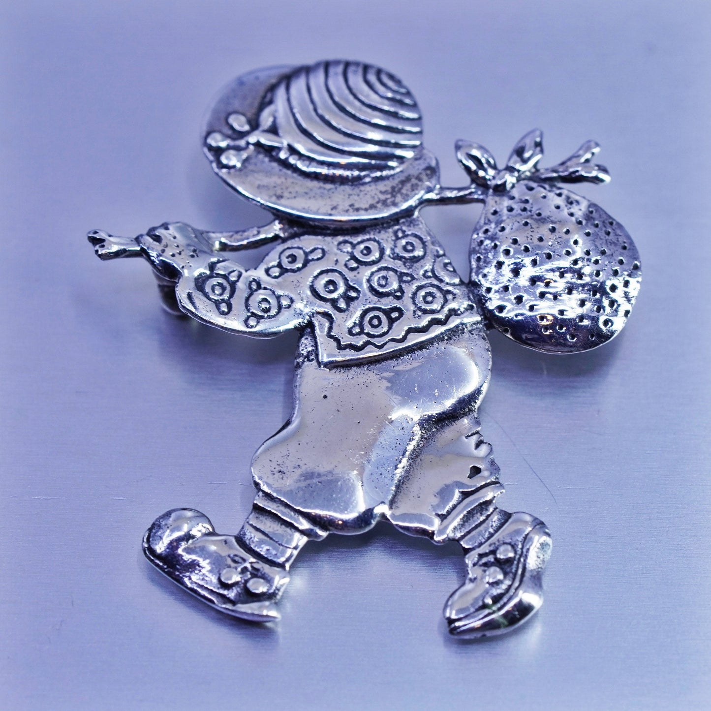 Mary Engelbreit Me Ink Little Girl with watering can Sterling 925 Silver Brooch