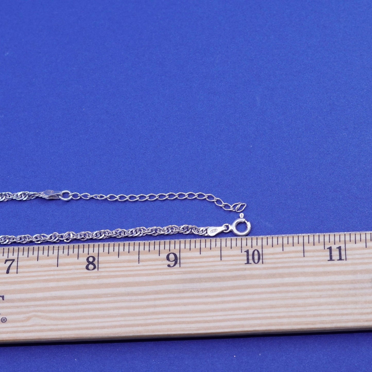 18+2”, 2mm, Sterling silver handmade necklace, 925 twisted curb link chain