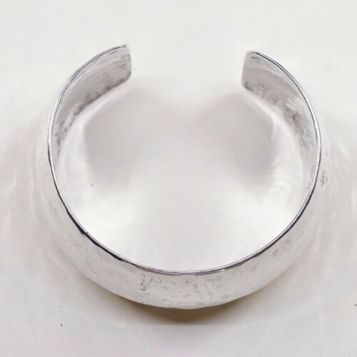 6.25”, Sterling Silver Handmade Wide cuff, Southwestern 925 Hammered Bracelet