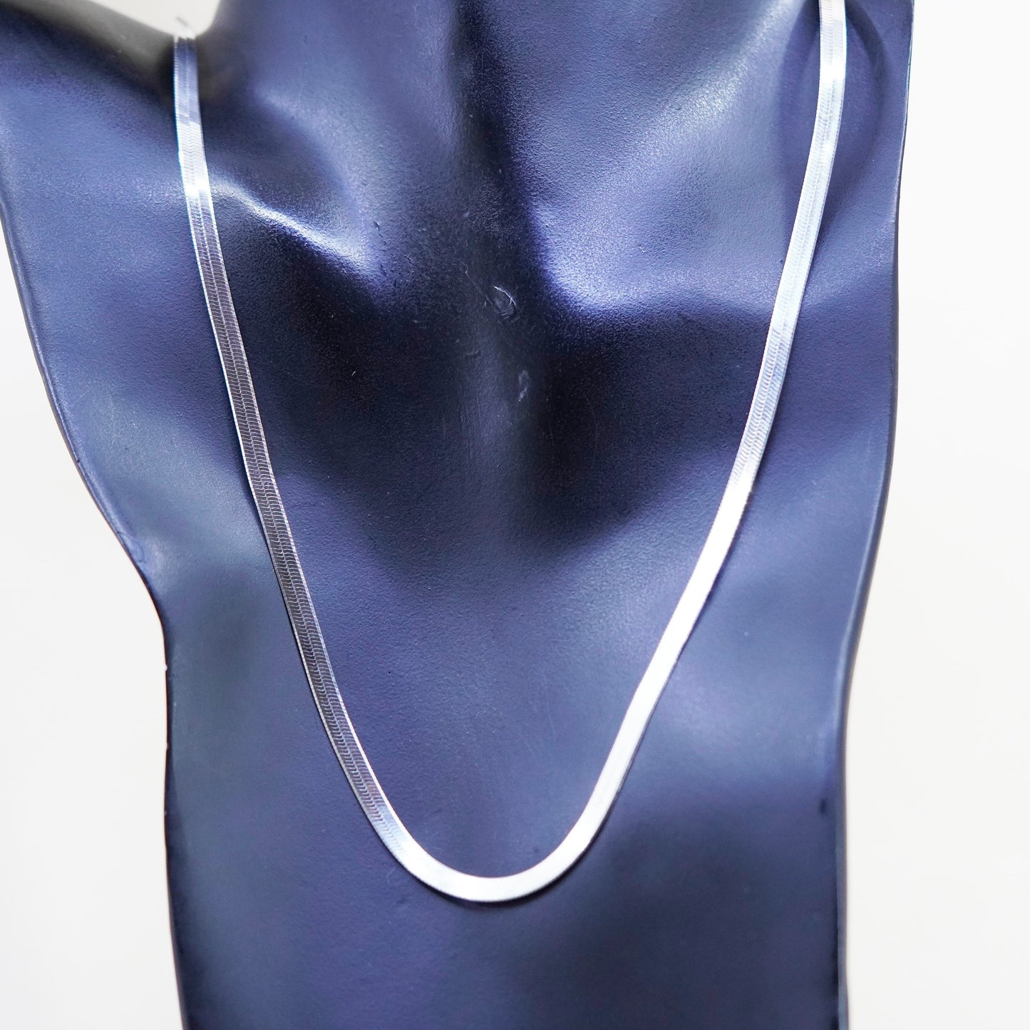 24”, 4mm, Vintage Italian sterling silver herringbone chain, 925 necklace