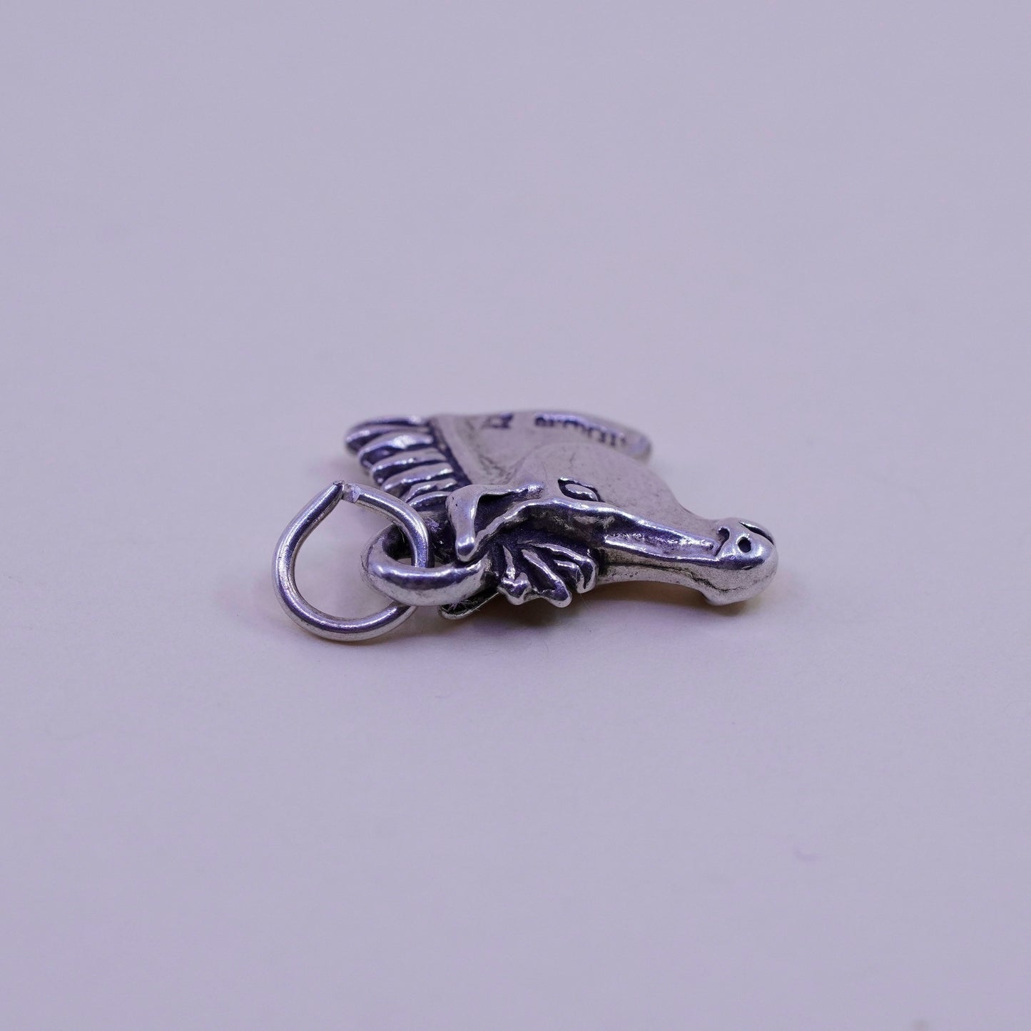 Handmade vintage Sterling silver pendant, 925 horse head charm