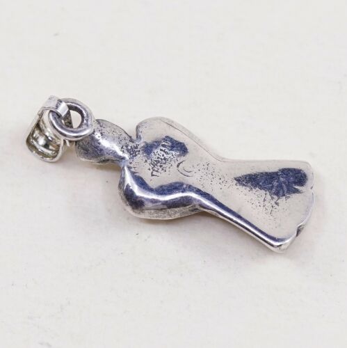 Vintage modern sterling 925 silver family Pendant, one parent W/ One Baby