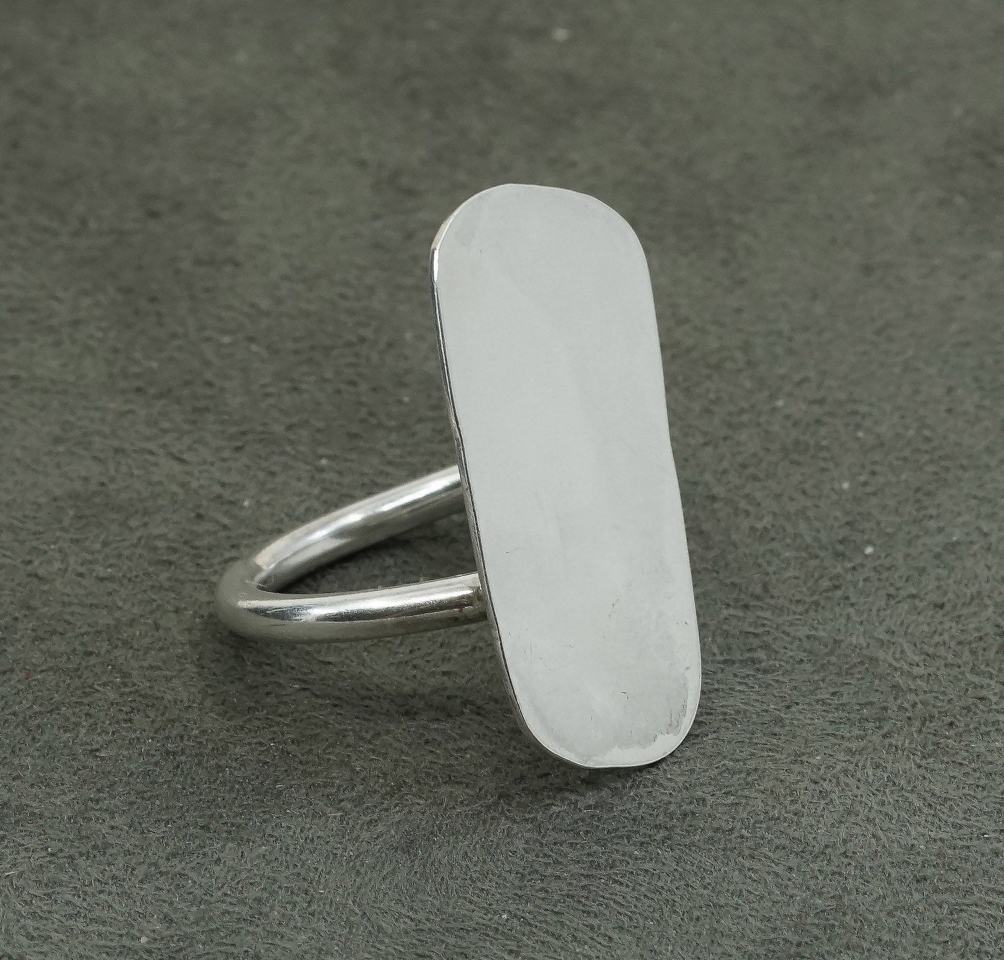 Size 8, vtg Sterling silver handmade ring, 925 blank tag band, minimalist
