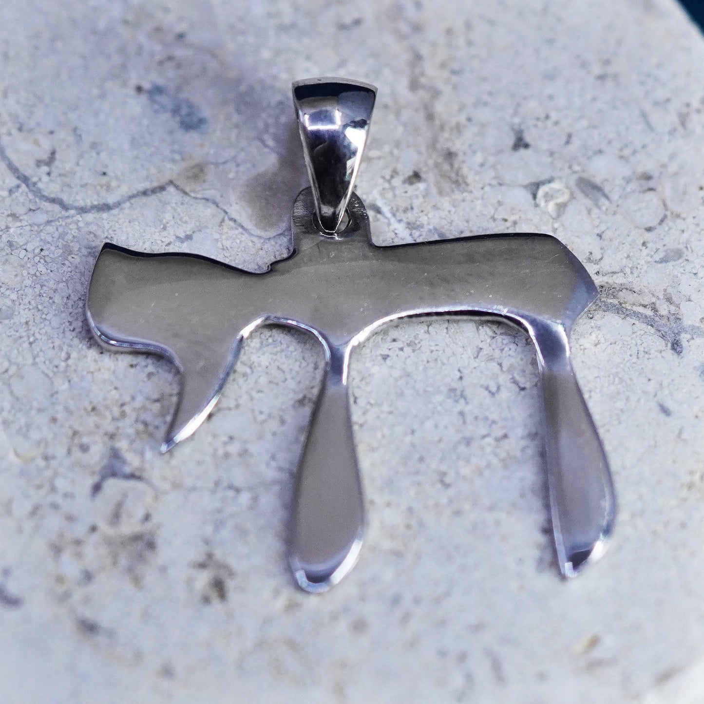 Vintage sterling silver handmade pendant, 925 dog