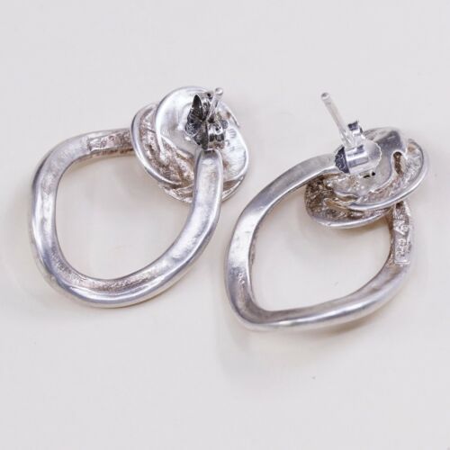 Vtg Silpada Handmade 925 Sterling Silver Circle Round Infinity Studs Earrings