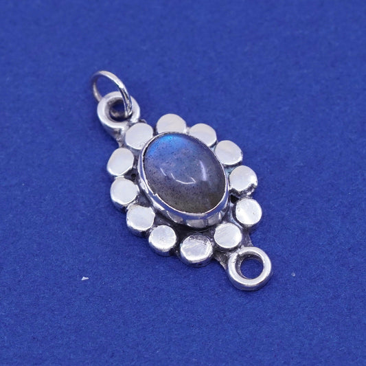 Vintage Sterling 925 silver handmade pendant with moonstone, stamped 925