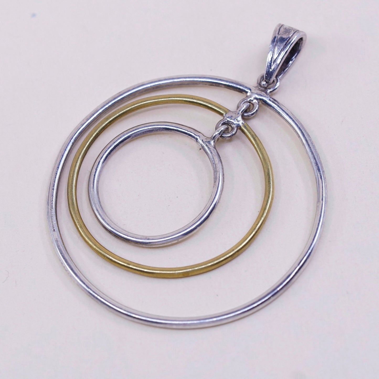 VTG sterling silver pendant, minimalist, modernist, 925 silver circles