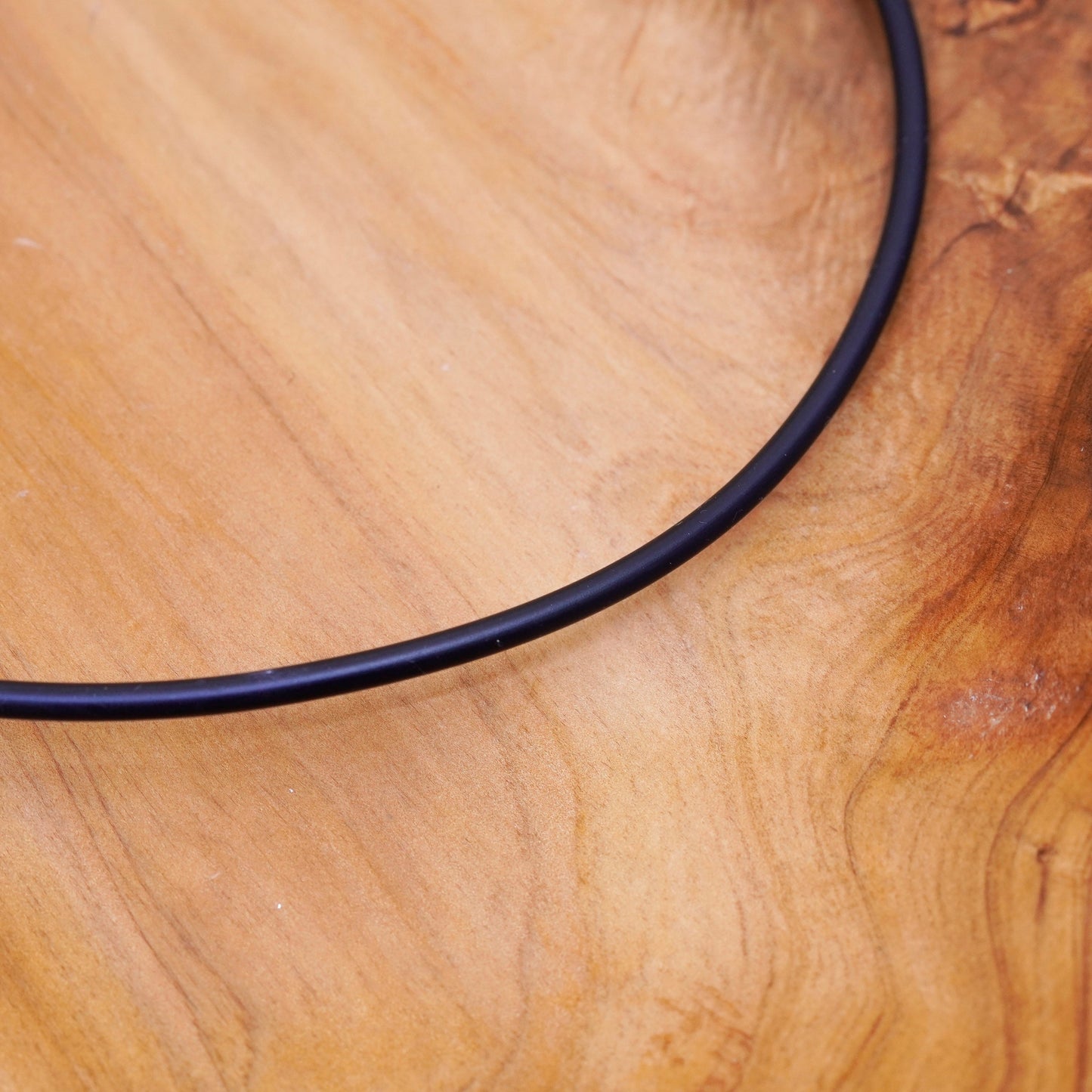 16+2”, vintage handmade necklace, black rubber choker w/ sterling silver clasp