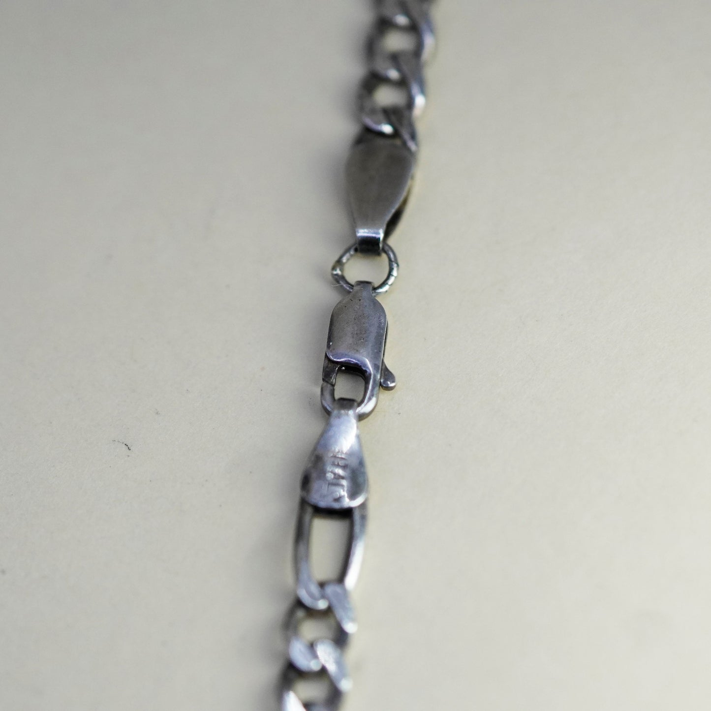 18”, 5mm, Vintage sterling silver figaro chain, bold 925 men’s necklace