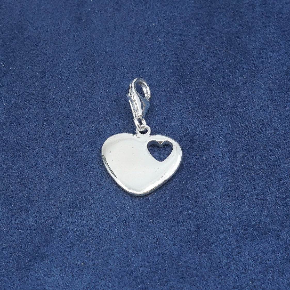 vtg sterling silver handmade pendant, 925 heart charm