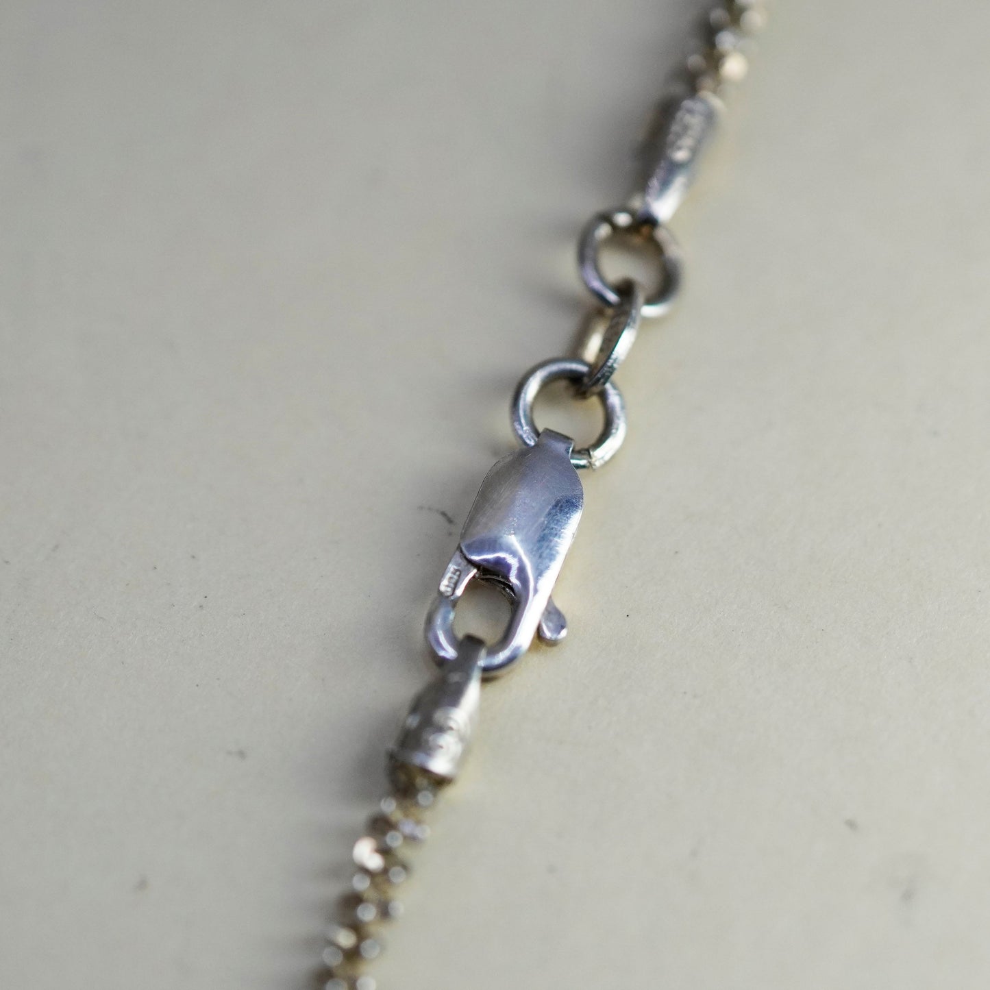 24”, 2mm, vintage Sterling silver necklace, 925 twisted chain