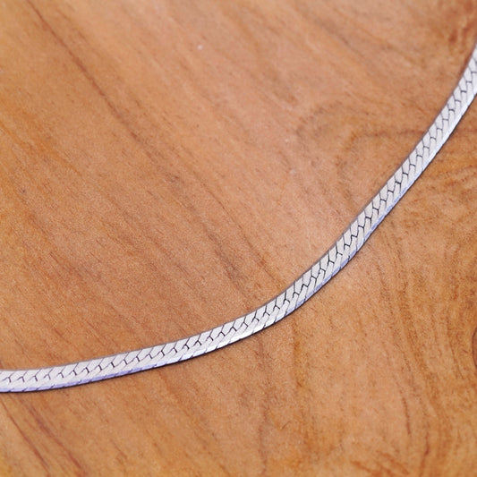 20”, 4mm, vintage Italian Sterling silver herringbone chain, 925 necklace