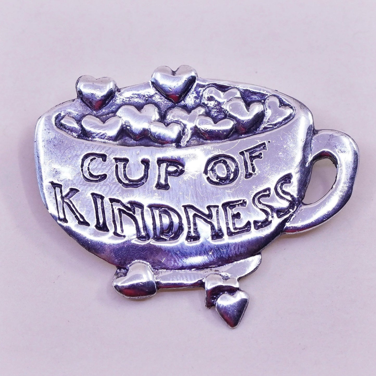 Mary Engelbreit Me Ink 925 Sterling 925 Silver “cup of kindness Folk Art Brooch