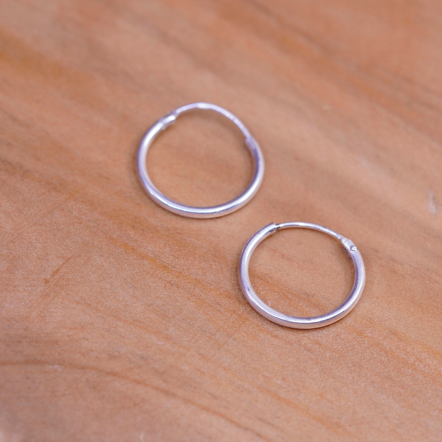 0.5”, vintage Sterling silver hoop earrings, 925 hoops