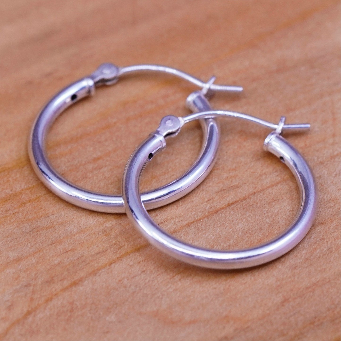 0.75”, Vintage Sterling silver handmade earrings, maxico 925 hoops