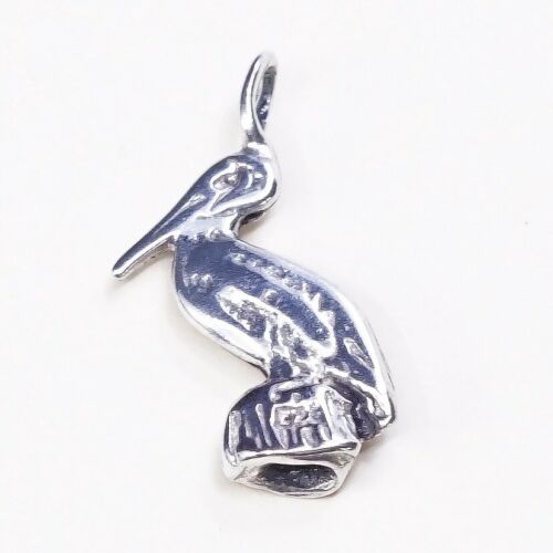 Vintage sterling silver handmade pendant, fine 925 Bird