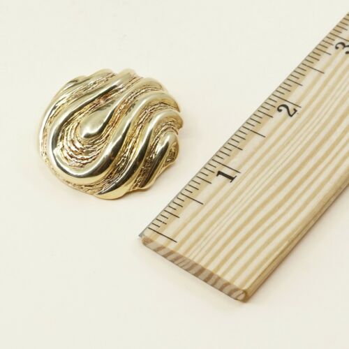 Vintage Italy gold over Sterling Silver Pendant, 925 Puffy Ribbed Pendant