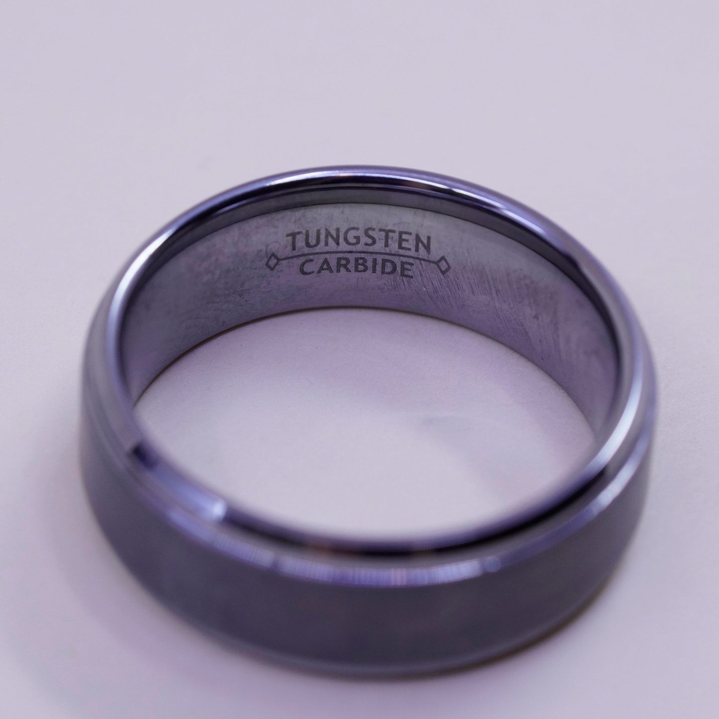 Size 12, Vintage tungsten carbide ring, men’s band, stamped tungsten carbide