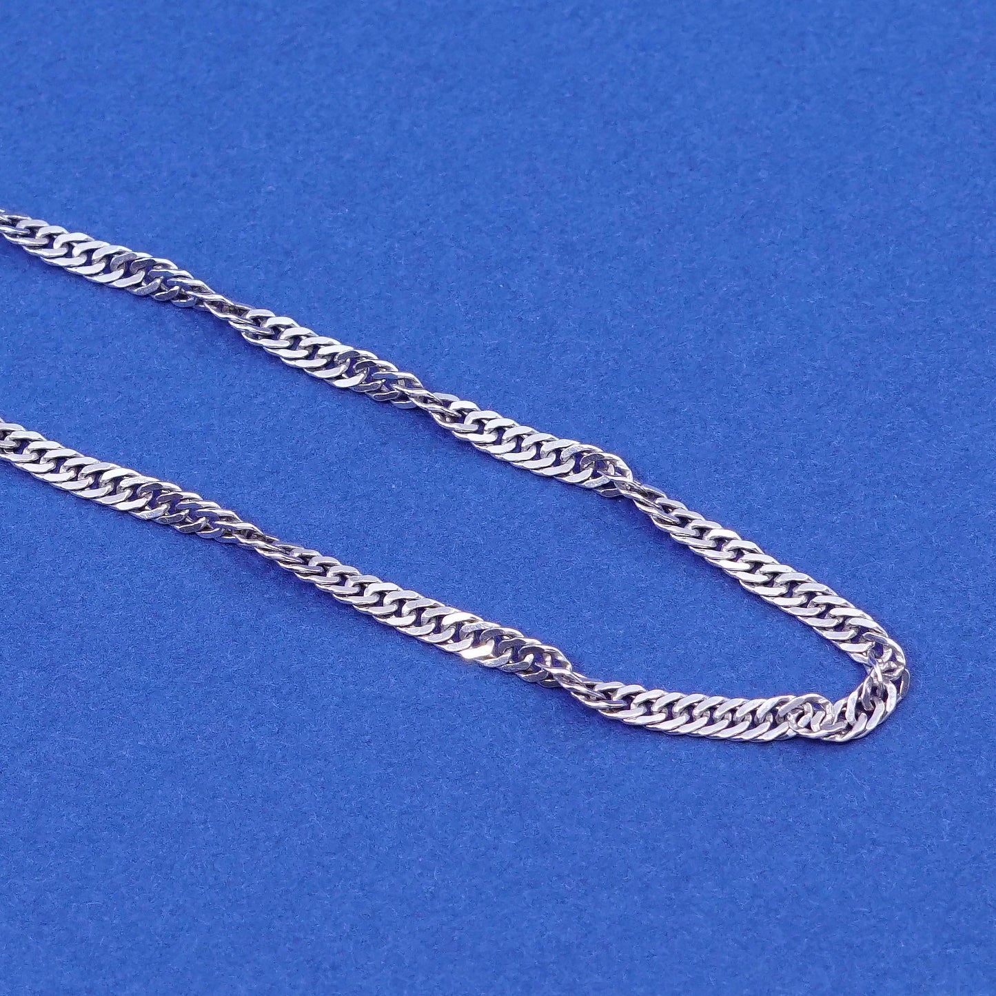 24”, 2mm, Sterling 925 silver handmade necklace, 925 twisted curb link chain