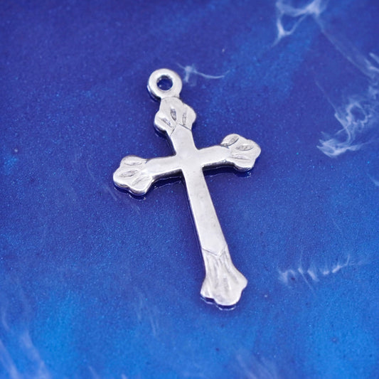 Vintage Sterling silver Handmade charm, 925 cross pendant