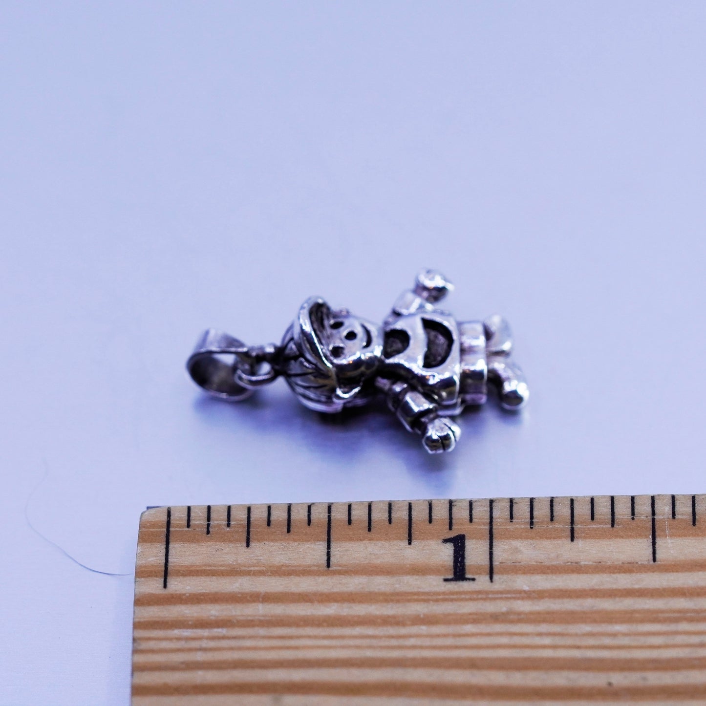 Antique Sterling silver handmade, 925 boy charm with movable arms and legs