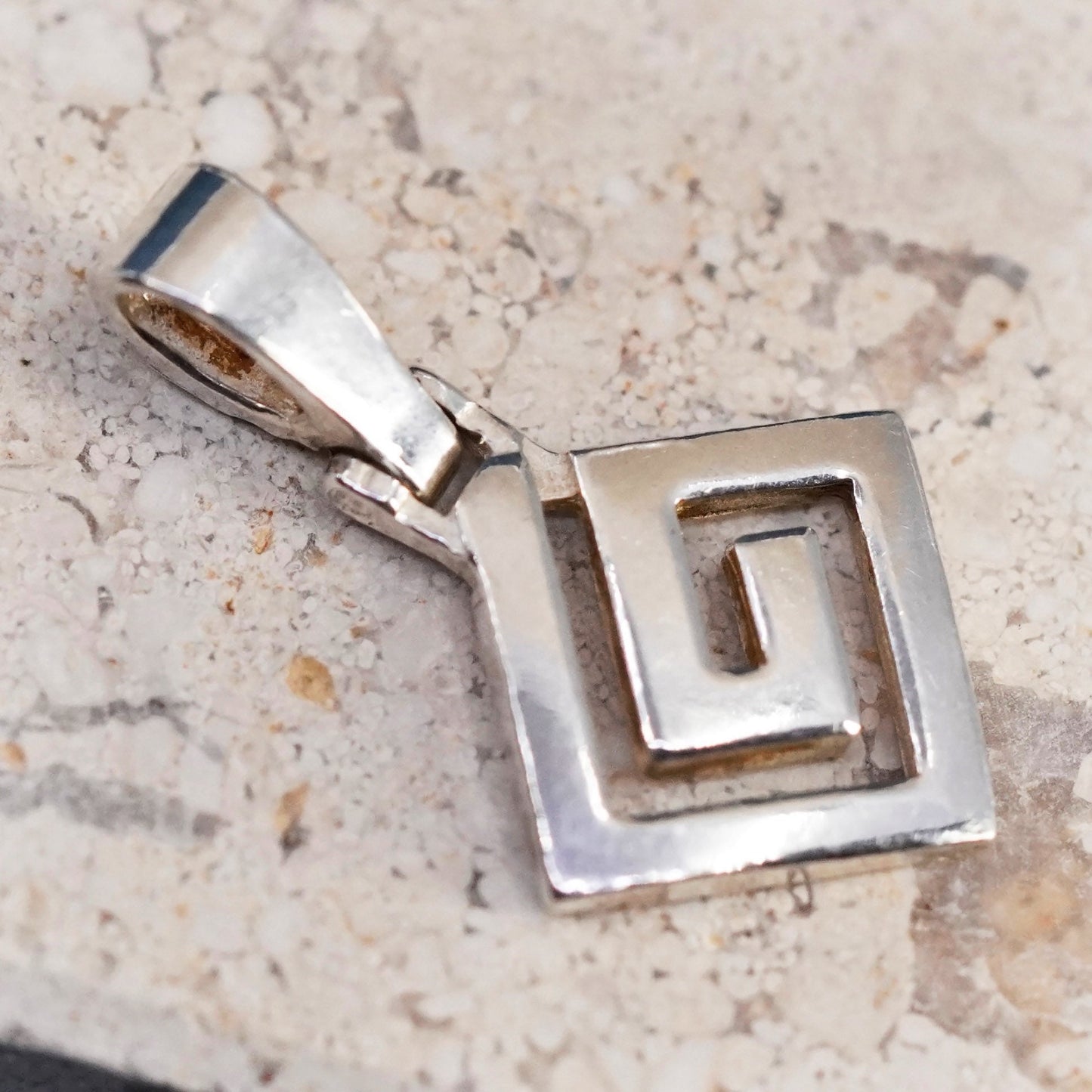 Vintage Sterling silver handmade pendant, 925 maze