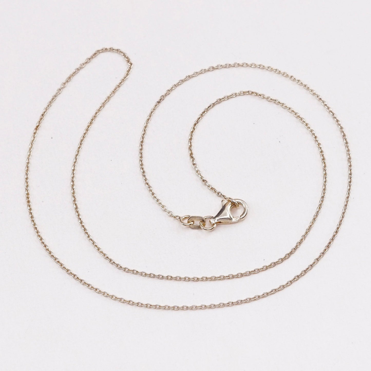 18”, 1mm, vintage vermeil gold over Sterling silver necklace, 925 circle chain