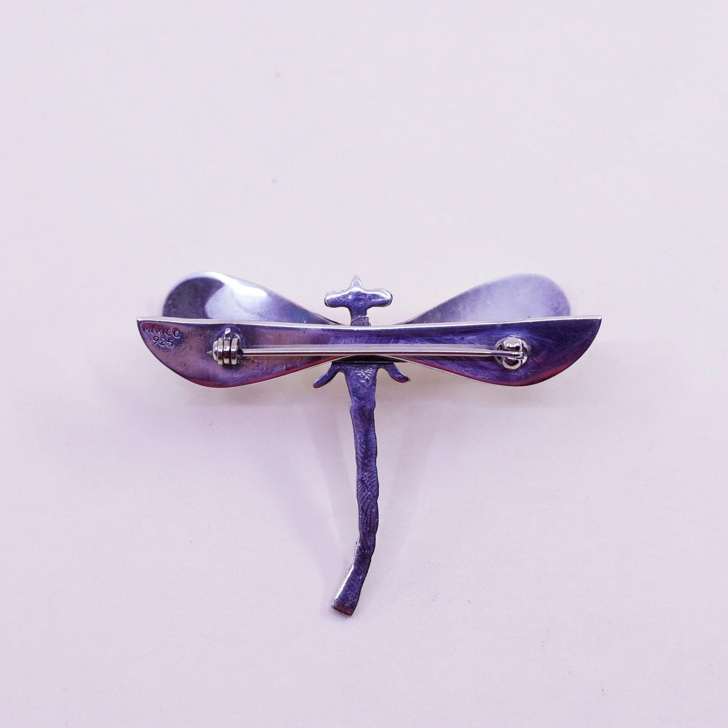 Vintage Sterling silver handmade brooch, 925 dragonfly pin