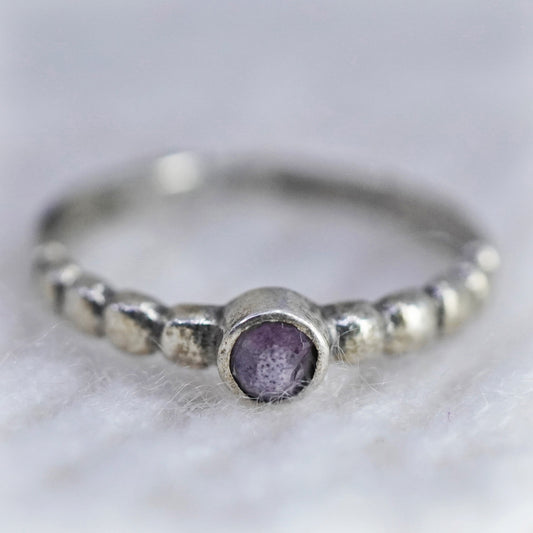 Size 8.5, vintage Sterling silver handmade ring, 925 band with amethyst