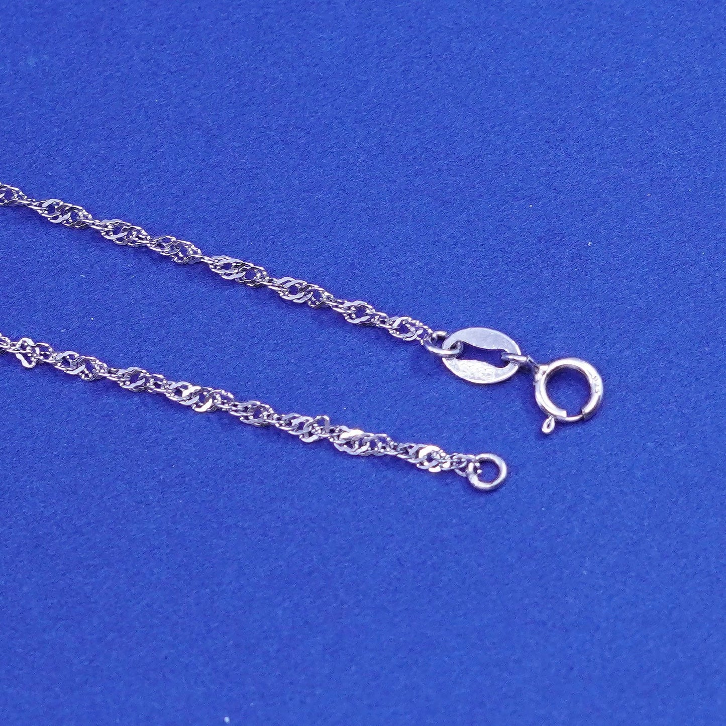 18”, 2mm, Sterling silver handmade necklace, 925 twisted curb link chain