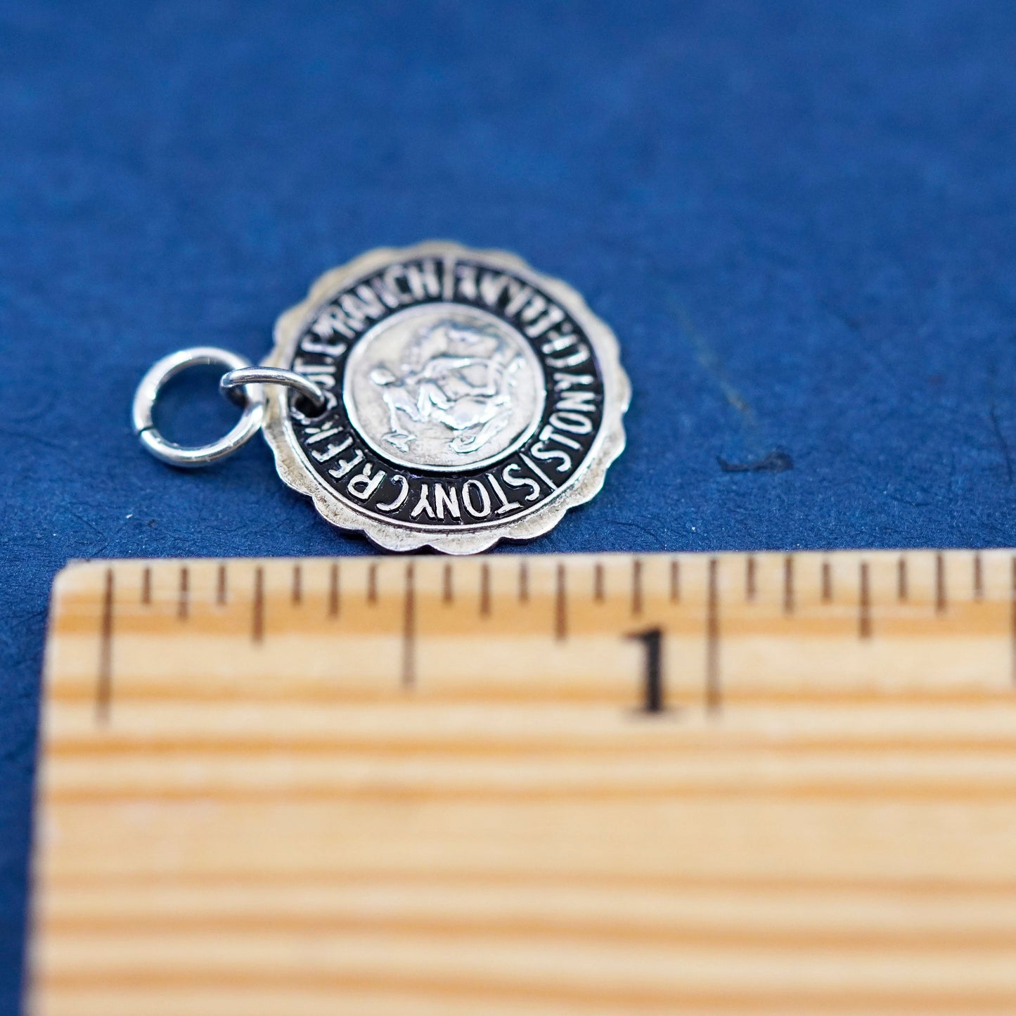 Vintage Sterling silver handmade pendant, 925 stony creek ranch charm