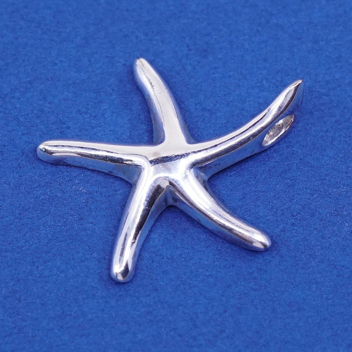 vtg Sterling silver handmade pendant, 925 starfish charm, stamped 925