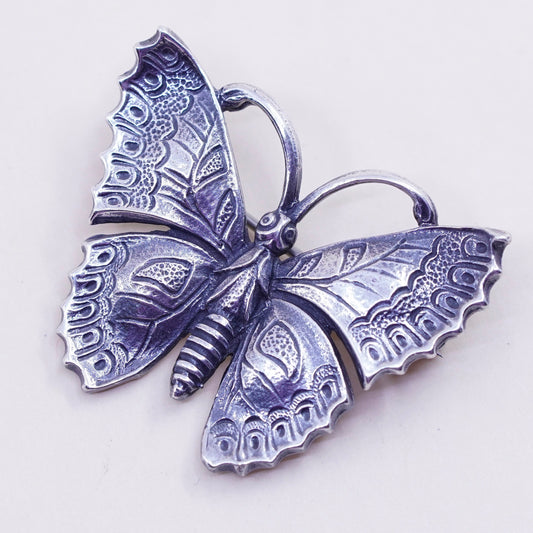 vintage Cini Sterling silver handmade brooch, 925 butterfly pin