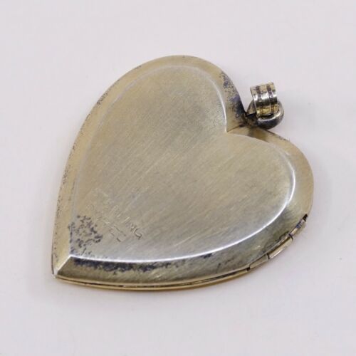 Vtg Dorel Vermeil Gold Sterling Silver Handmade Pendant, 925 Silver Heart Locket