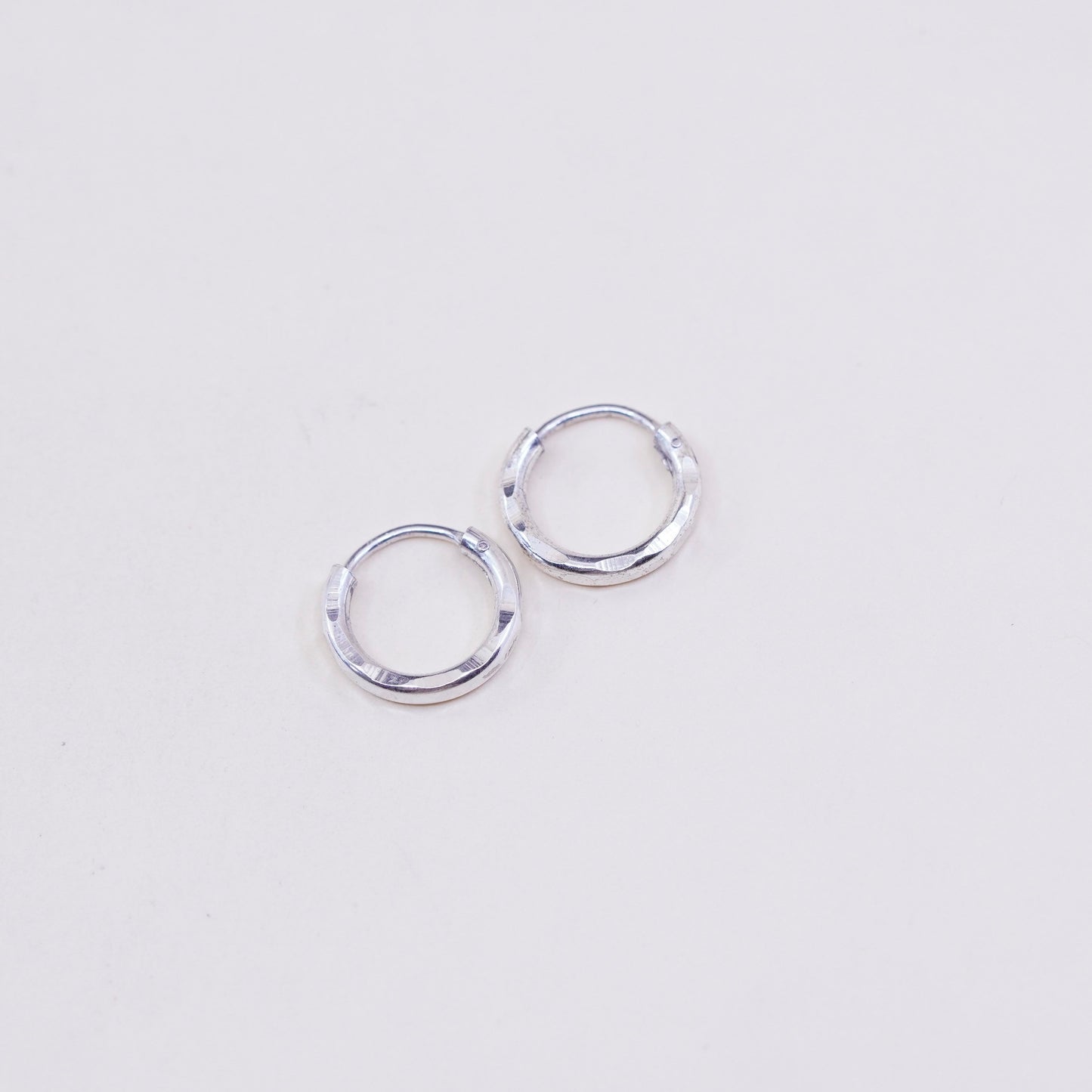 10mm, Vintage sterling silver loop earrings, fashion minimalist, fine 925 hoops