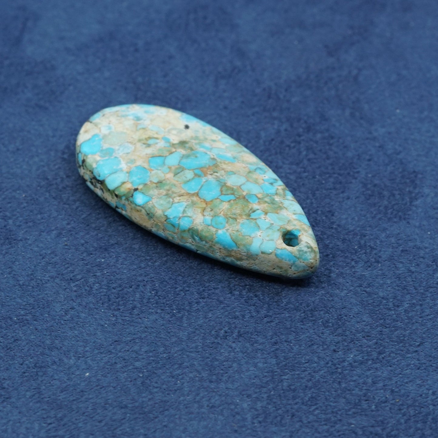 vtg handmade teardrop shaped turquoise pendant