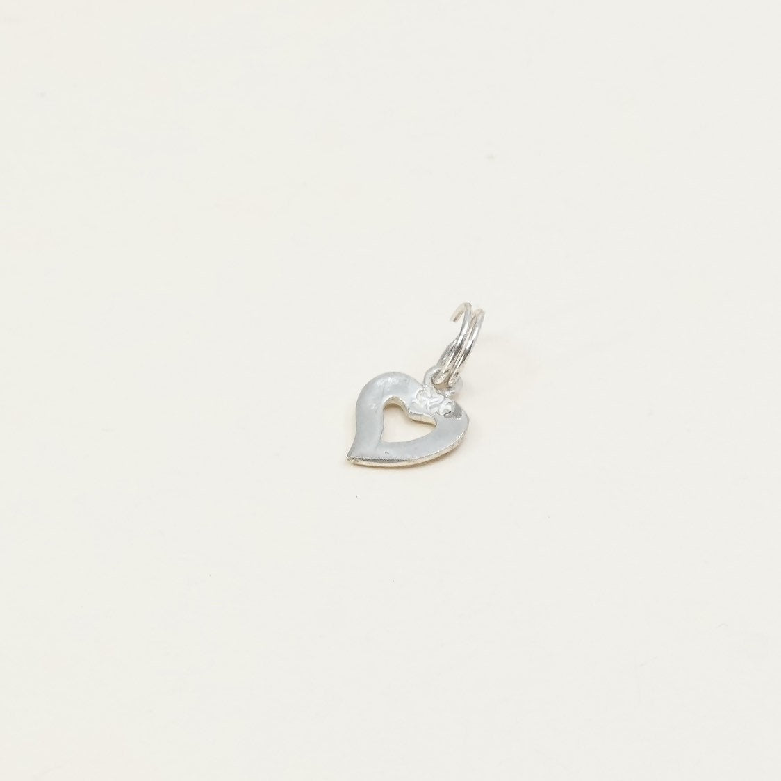 vtg sterling silver heart shaped charm, 925 silver pendant