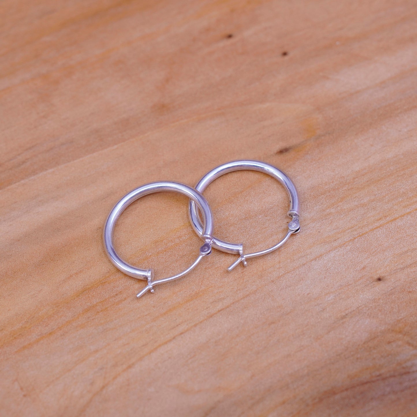 0.75”, Vintage Sterling silver handmade earrings, maxico 925 hoops